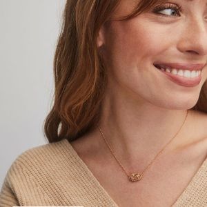 Kendra Scott Elisa Rose Gold Pendant Drusy Necklace